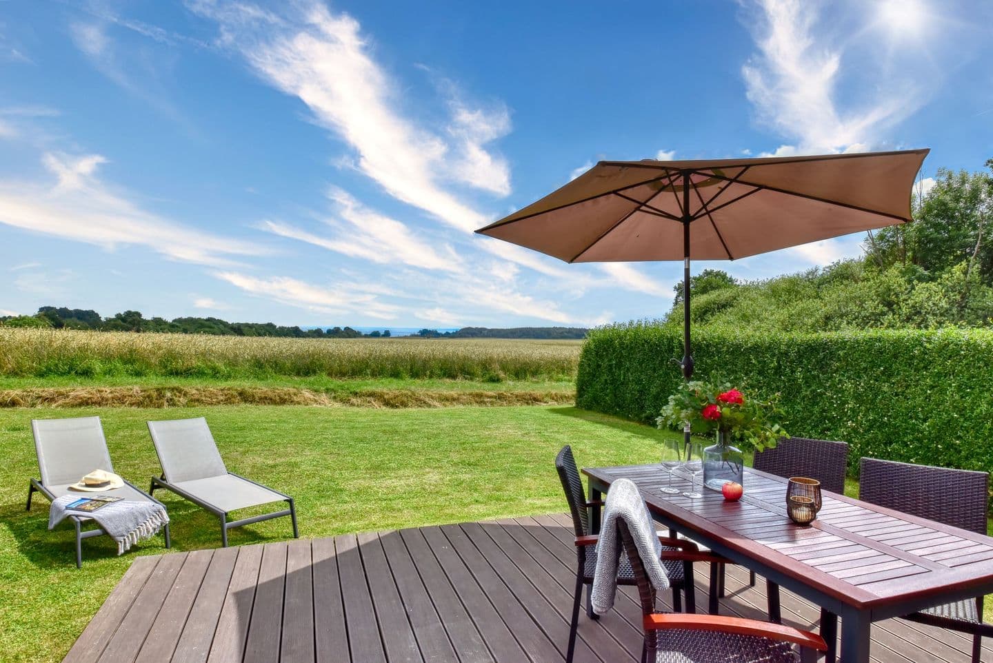 Ferienhaus Backsteinquartier D in Putbus mit Sauna und Kamin in Putbus – Terrasse