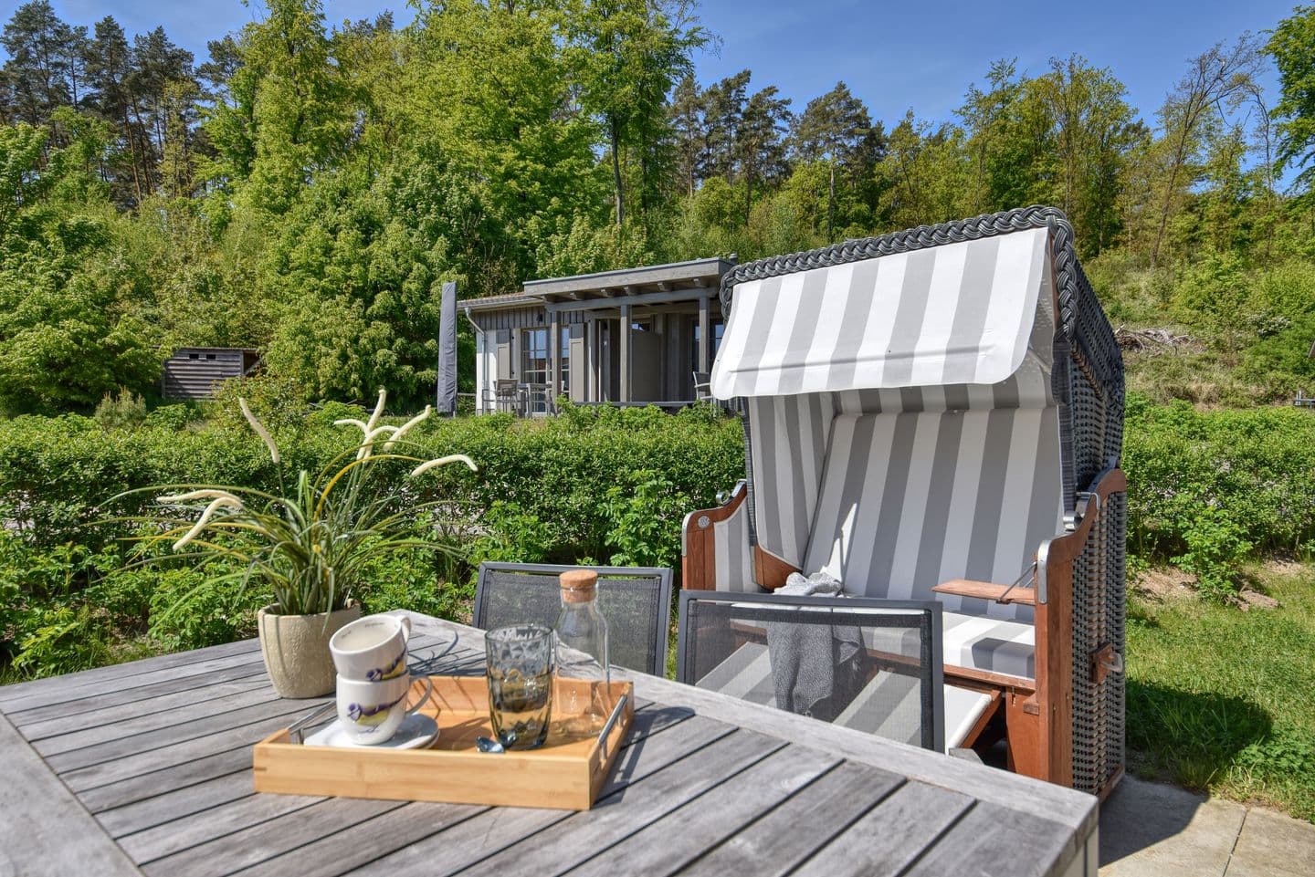 Ferienhaus Blaumeise Feriendorf 06 Klein Stresow Rügen in Klein Stresow – Terrasse
