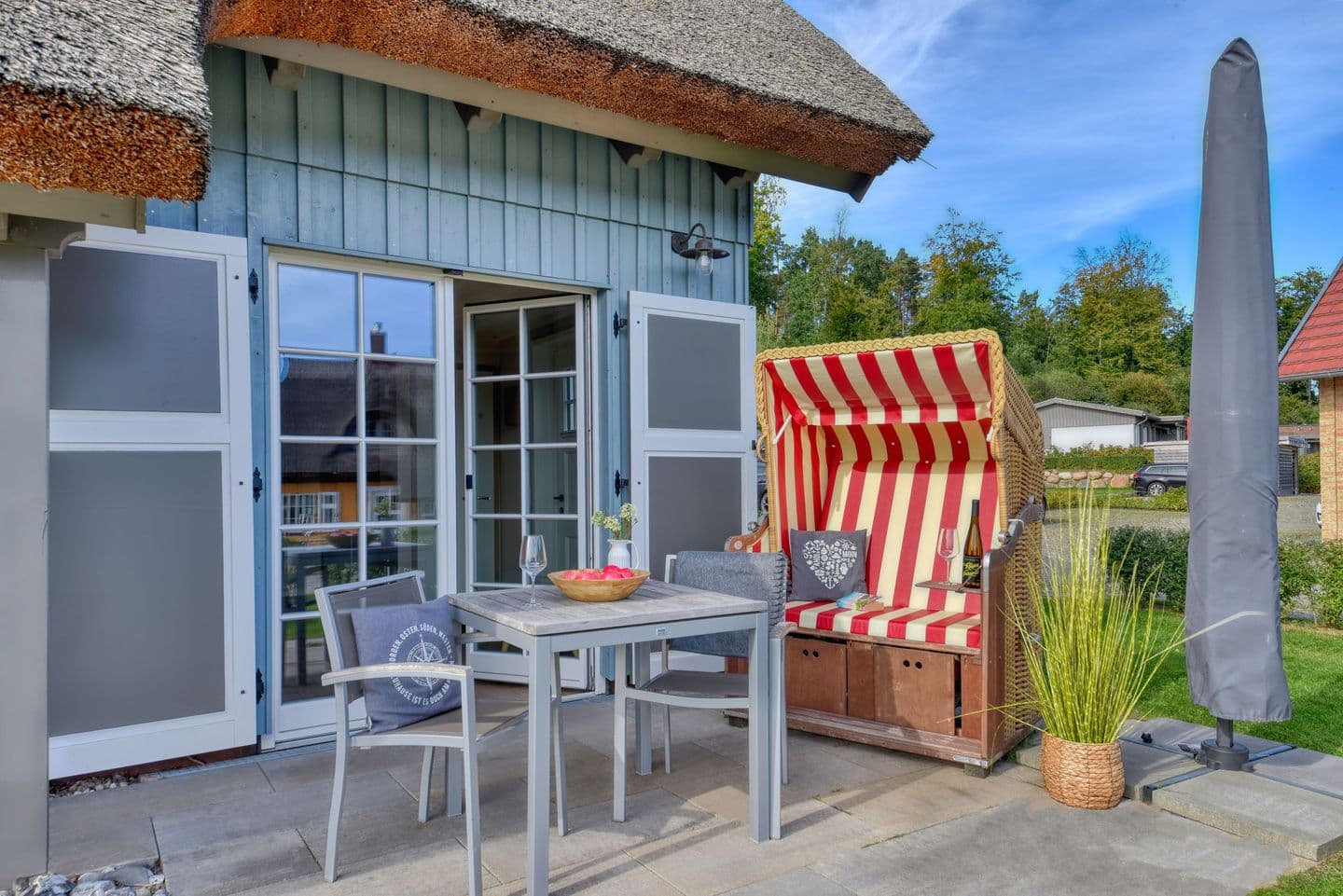 Ferienhaus Boddenlust 24 Feriendorf Klein Stresow Rügen in Klein Stresow – Terrasse