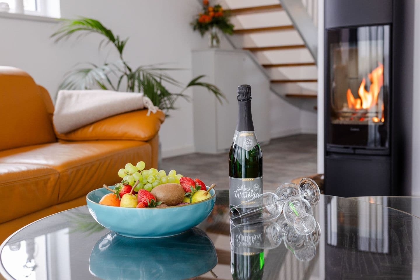 Ferienhaus D Schilfhütte Neukamp in Neukamp – Wohnzimmer