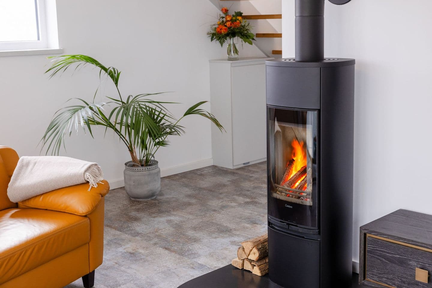 Ferienhaus D Schilfhütte Neukamp in Neukamp – Wohnzimmer