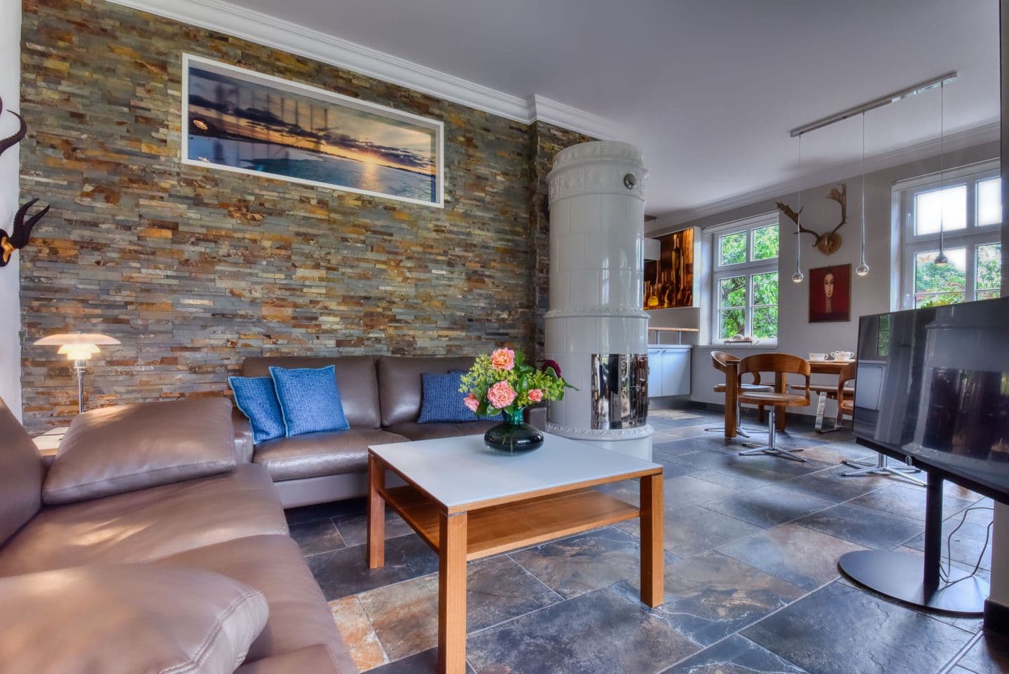 Ferienhaus Kapitän´s Hus Ferienhaus Avantgarde in Groß Stresow – Wohnzimmer