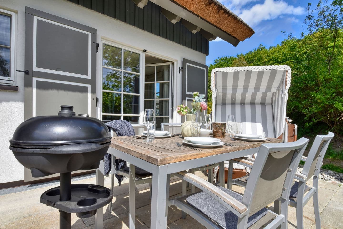 Ferienhaus Mee(h)r Zeit 07 Feriendorf Klein Stresow Rügen in Klein Stresow – Terrasse