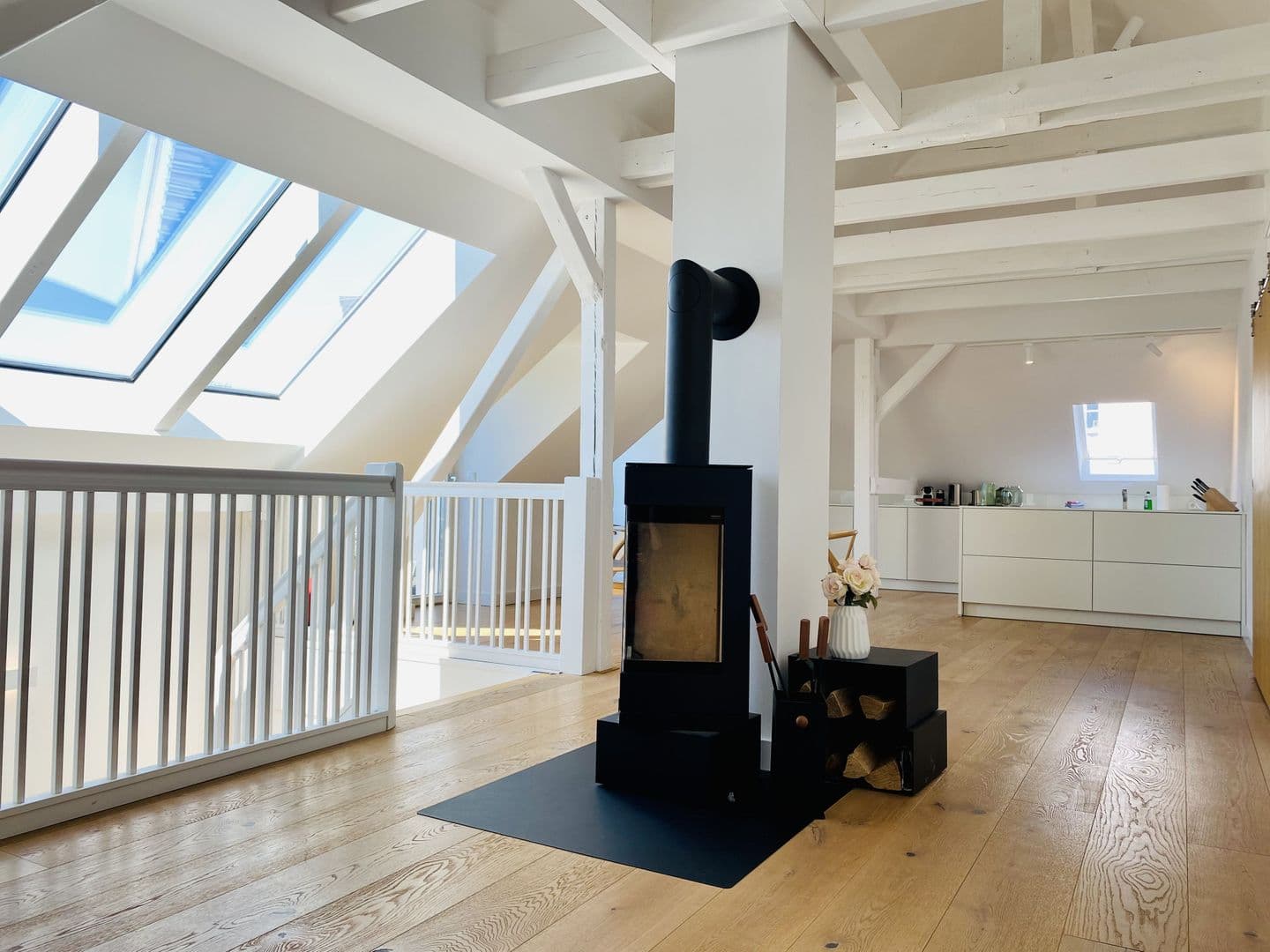 Ferienwohnung Circus Loft in der Villa Circus Putbus in Putbus – Kamin