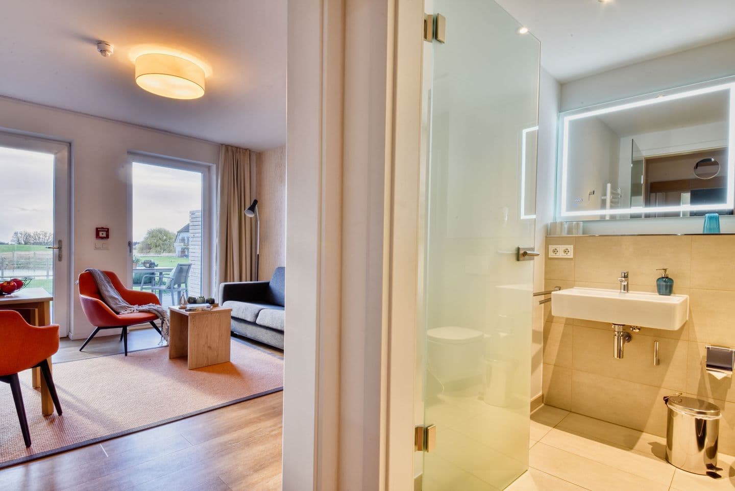 Ferienwohnung Goldammer 03 im Wreecher Idyll Rügen in Wreechen – Badezimmer