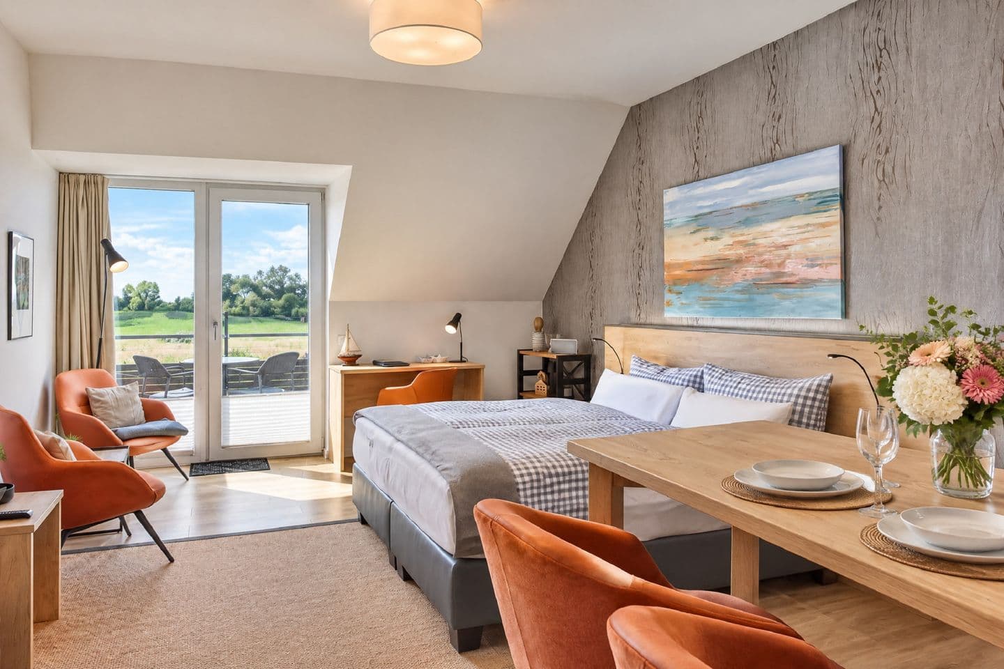 Ferienwohnung Grasmücke 09 im Wreecher Idyll Rügen in Wreechen – Wohnzimmer