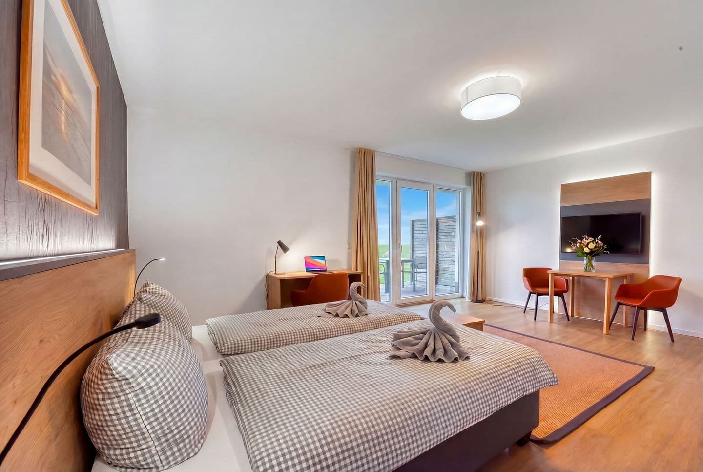 Ferienwohnung Graureiher 18 im Wreecher Idyll Rügen in Wreechen – Wohnzimmer