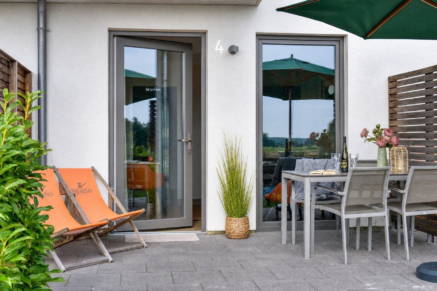 Ferienwohnung Grünfink 04 im Wreecher Idyll Rügen in Wreechen – Terrasse