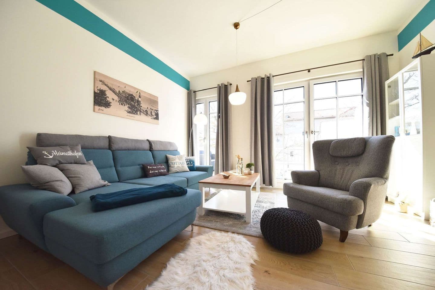 Ferienwohnung Heimathafen 14 in der Villa Sofie Binz in Binz – Wohnzimmer