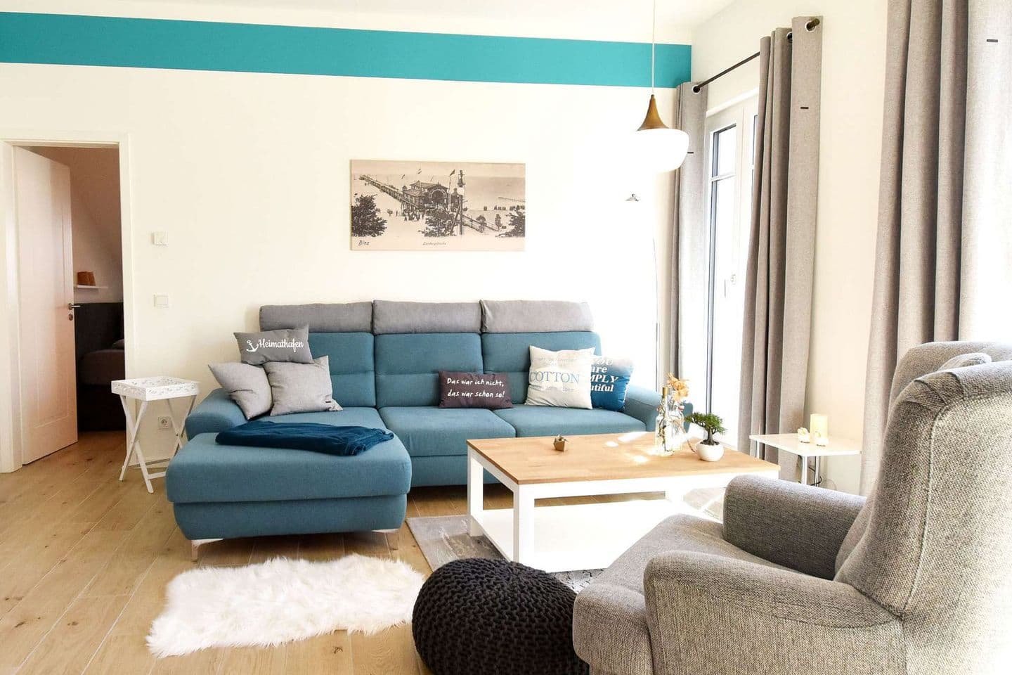 Ferienwohnung Heimathafen 14 in der Villa Sofie Binz in Binz – Wohnzimmer