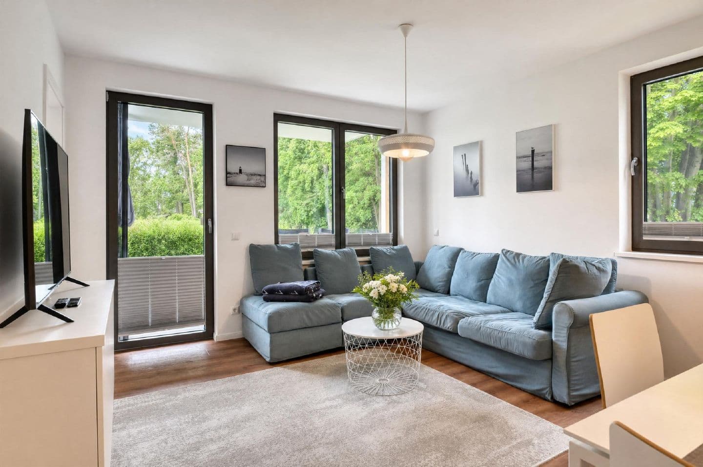 Ferienwohnung Inselglück 3 Parkvillen Carlota und Candela Baabe in Baabe – Wohnzimmer