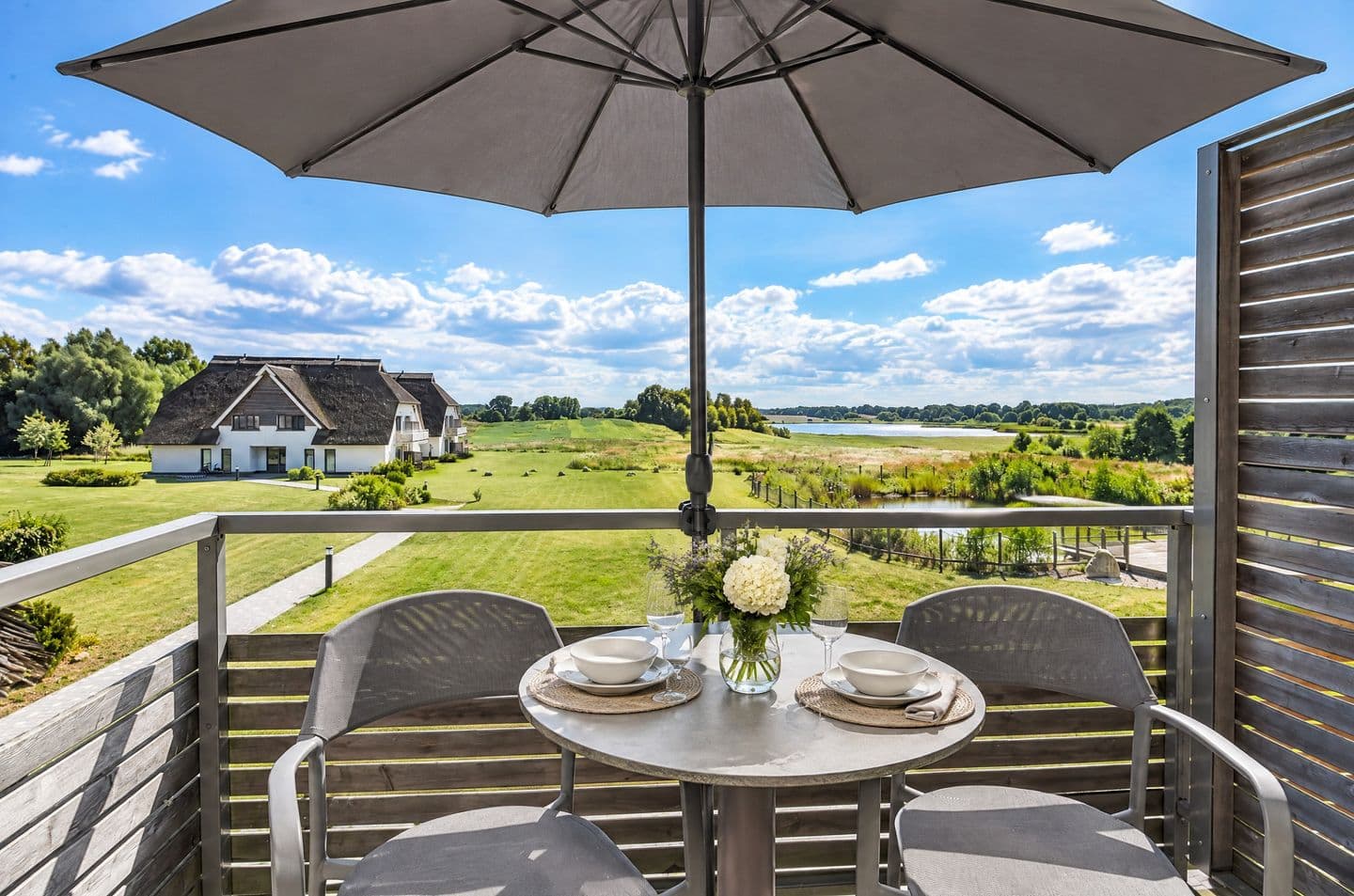 Ferienwohnung Kiebitz 16 im Wreecher Idyll Rügen in Wreechen – Balkon