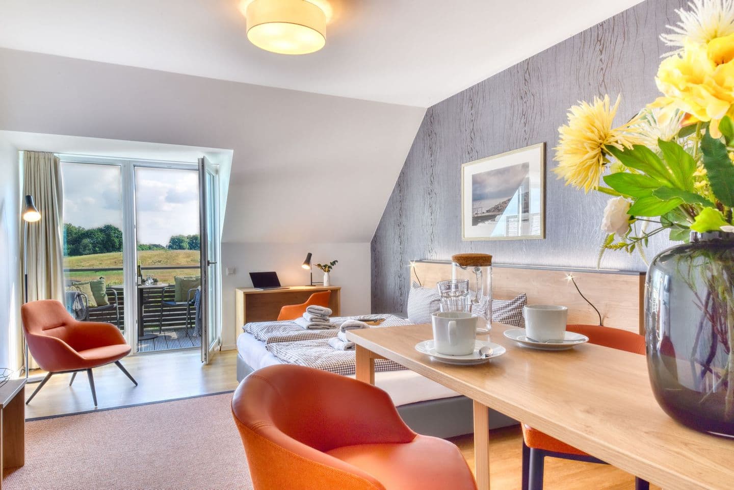 Ferienwohnung Kiebitz 16 im Wreecher Idyll Rügen in Wreechen – Wohnzimmer