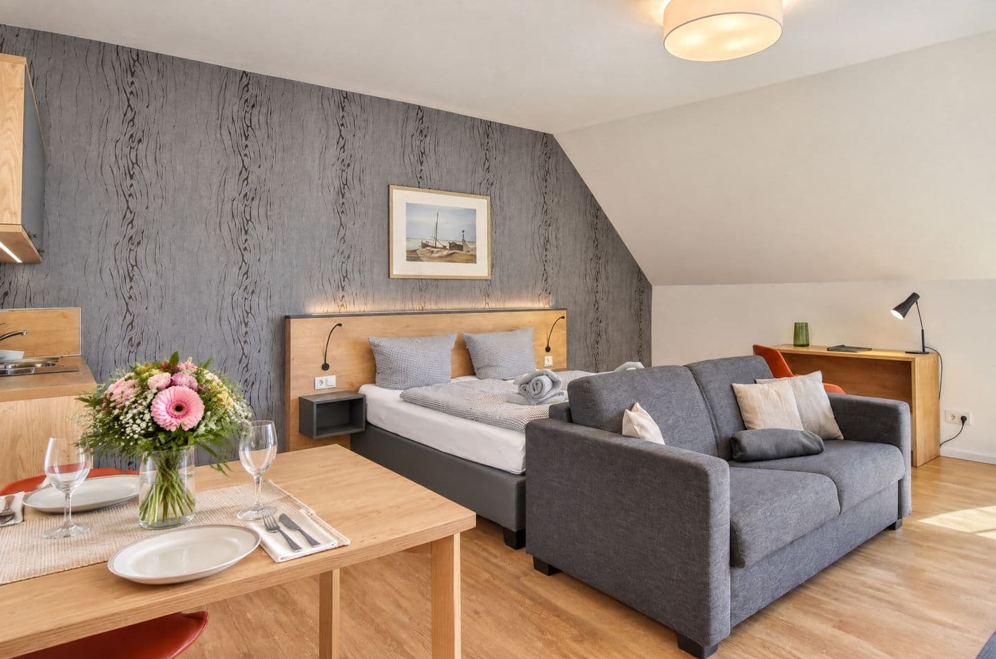 Ferienwohnung Kiebitz 16 im Wreecher Idyll Rügen in Wreechen – Wohnzimmer