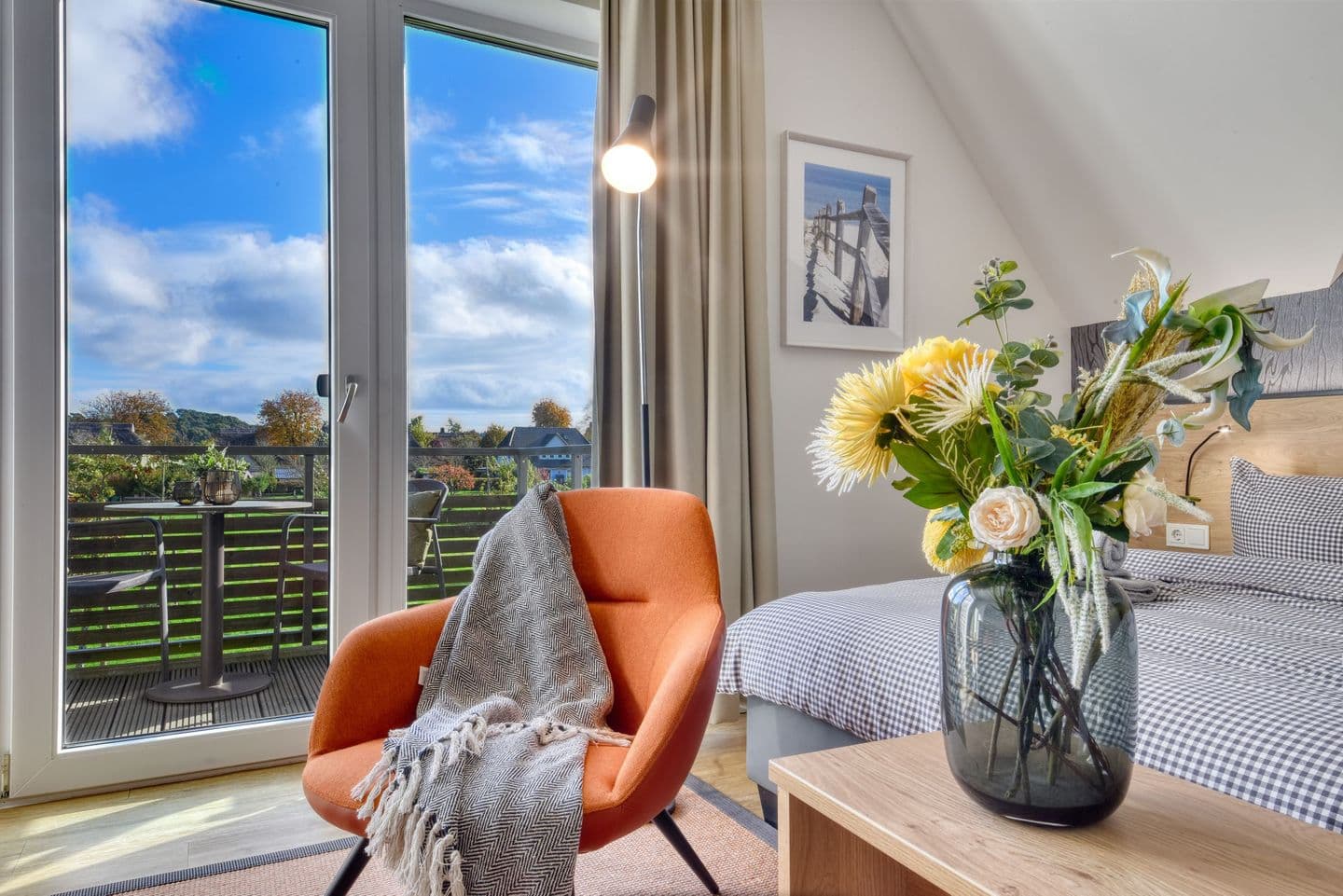 Ferienwohnung Kleiber 21: 31-m²-Studio mit Balkon im Wreecher Idyll in Wreechen – Wohnzimmer