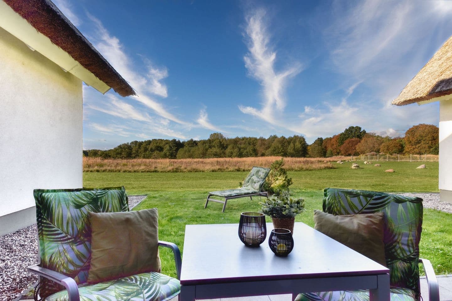 Ferienwohnung Kohlmeise 28 im Wreecher Idyll Rügen in Wreechen – Terrasse