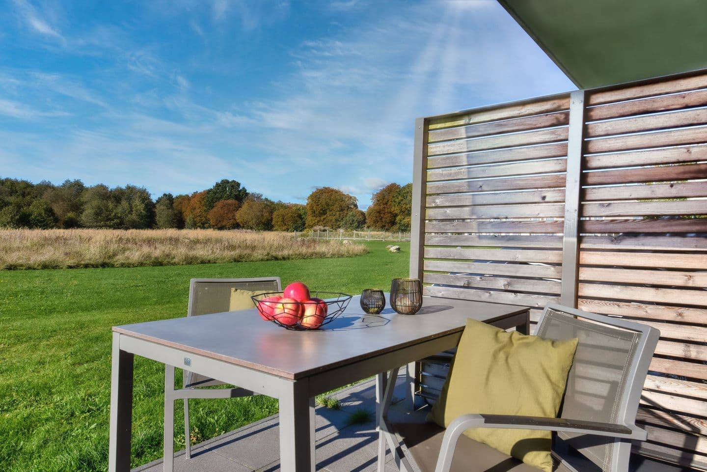 Ferienwohnung Kranich 26 im Wreecher Idyll Rügen in Wreechen – Terrasse