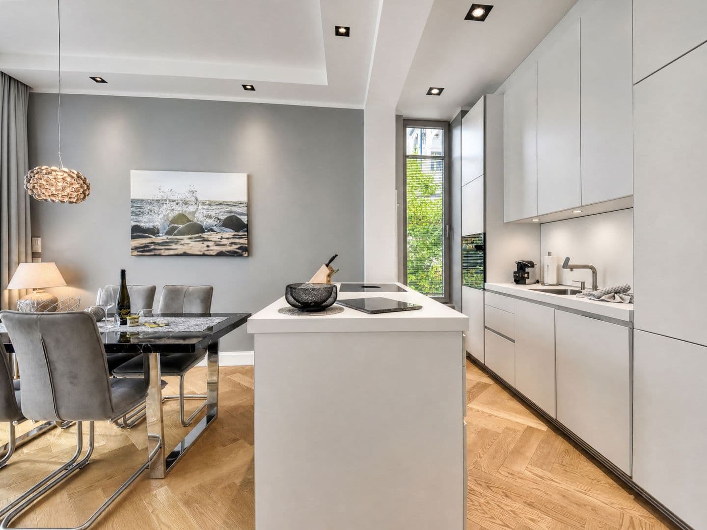 Ferienwohnung Luxus Sonnensuite in der Strandvilla Charlotte Binz in Binz – Küche