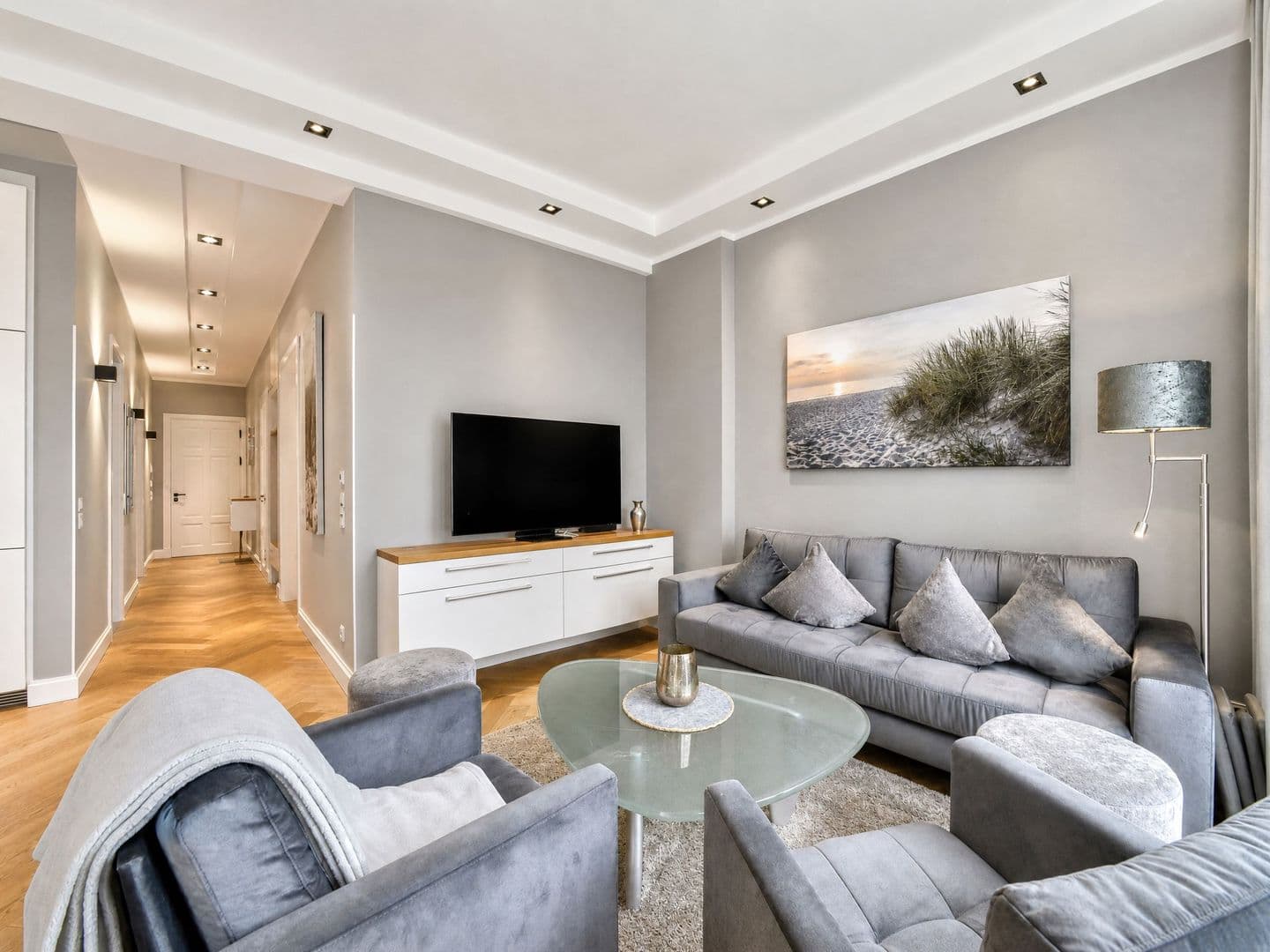 Ferienwohnung Luxus Sonnensuite in der Strandvilla Charlotte Binz in Binz – Wohnzimmer