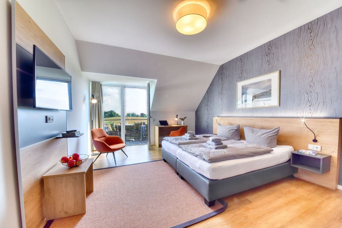 Ferienwohnung Mauersegler 14 im Wreecher Idyll Rügen in Wreechen – Wohnzimmer