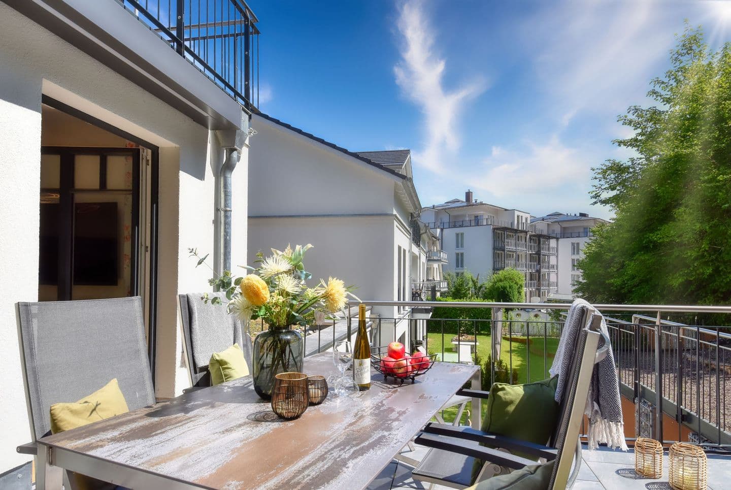 Ferienwohnung Meereslauschen in der Villa Beatrice in Binz – Terrasse
