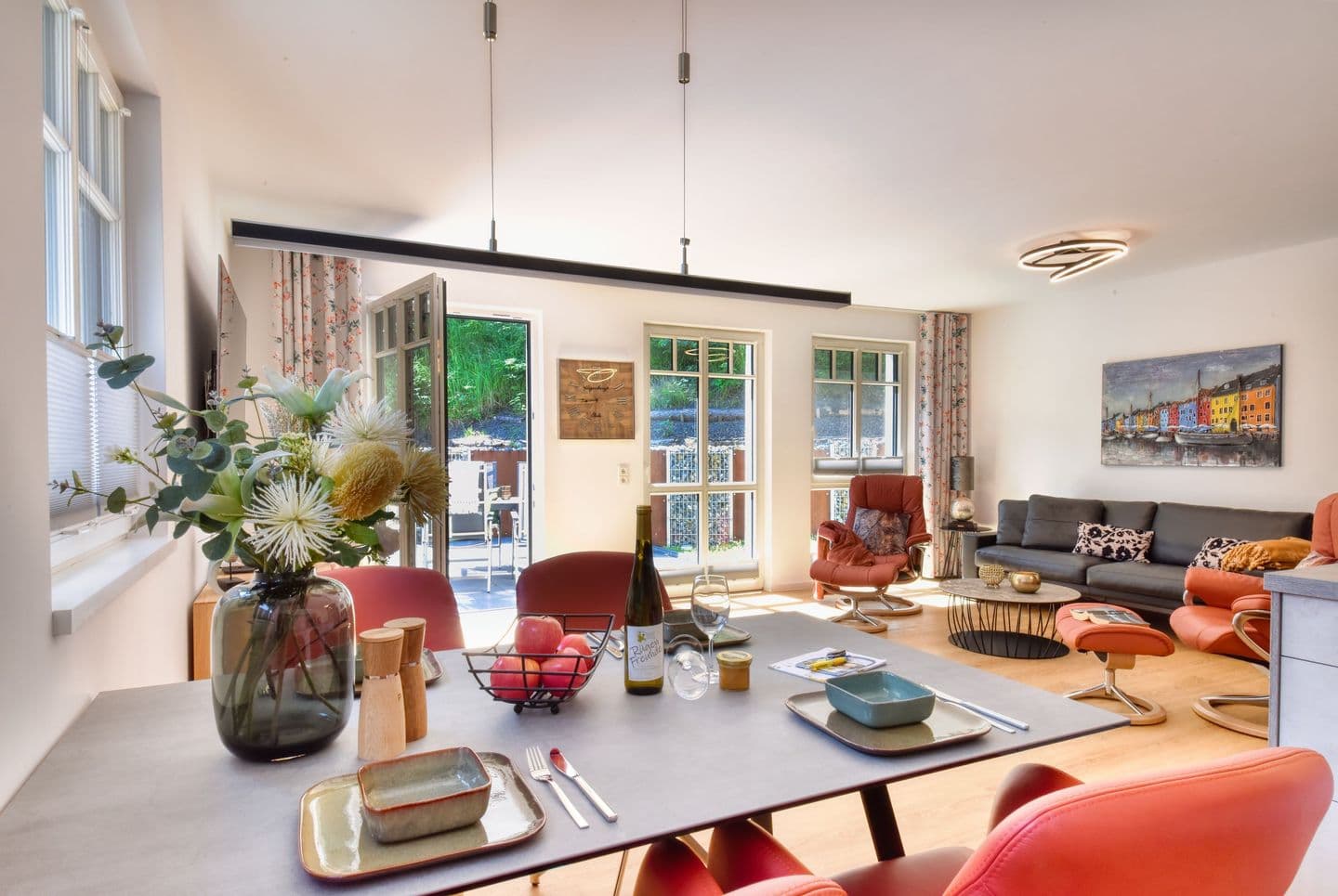 Ferienwohnung Meereslauschen in der Villa Beatrice in Binz – Wohnzimmer