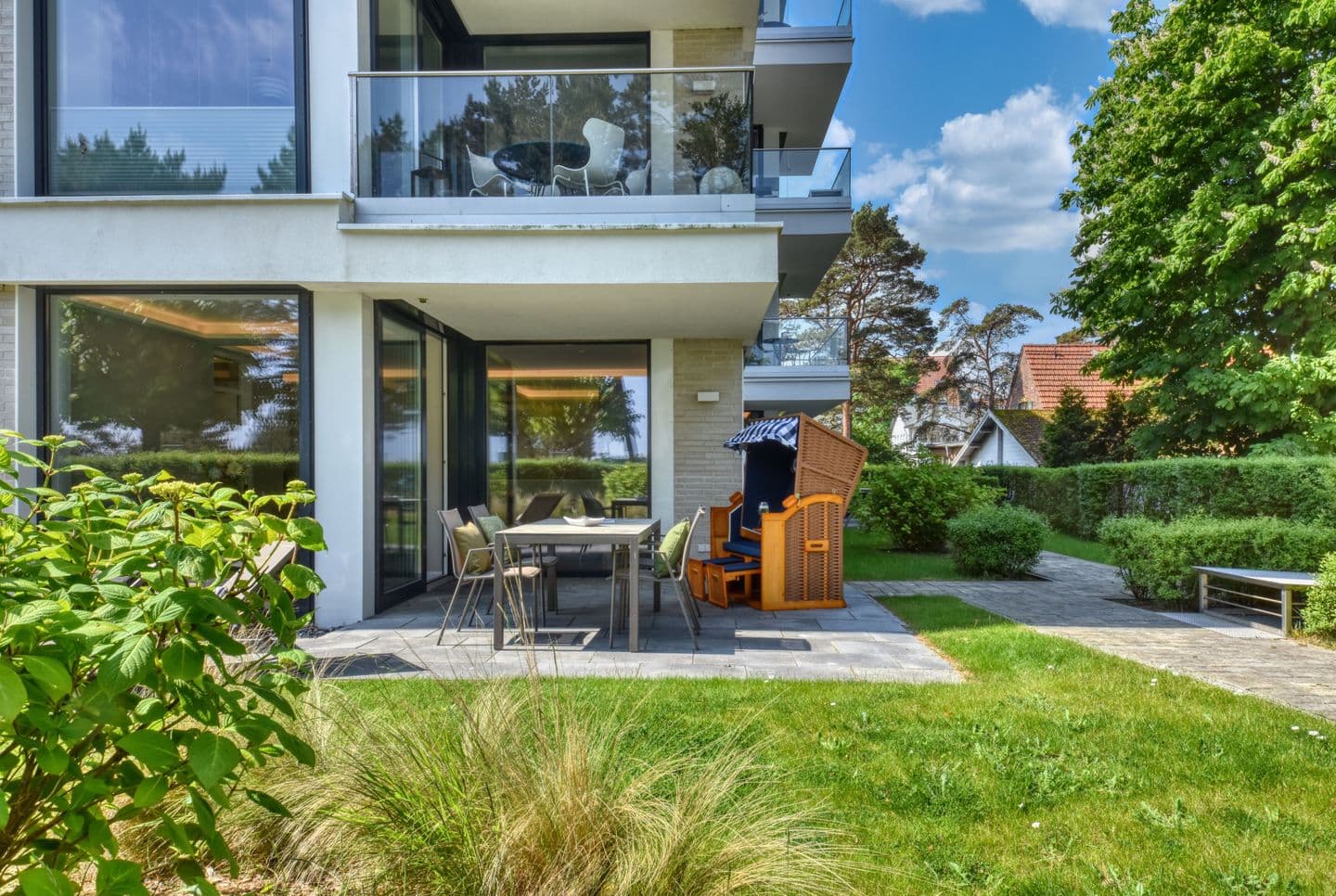 Ferienwohnung Meeresrauschen 02 Villa Vogue Binz in Binz – Terrasse