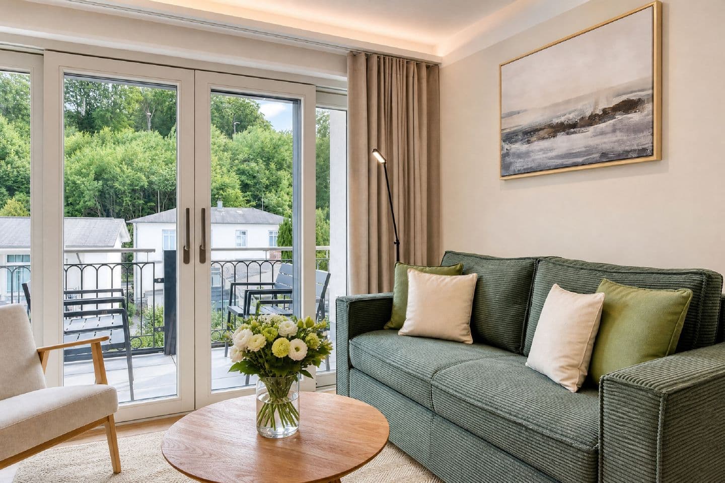 Ferienwohnung Muschelzeit in der Villa Chloe Binz in Binz – Wohnzimmer