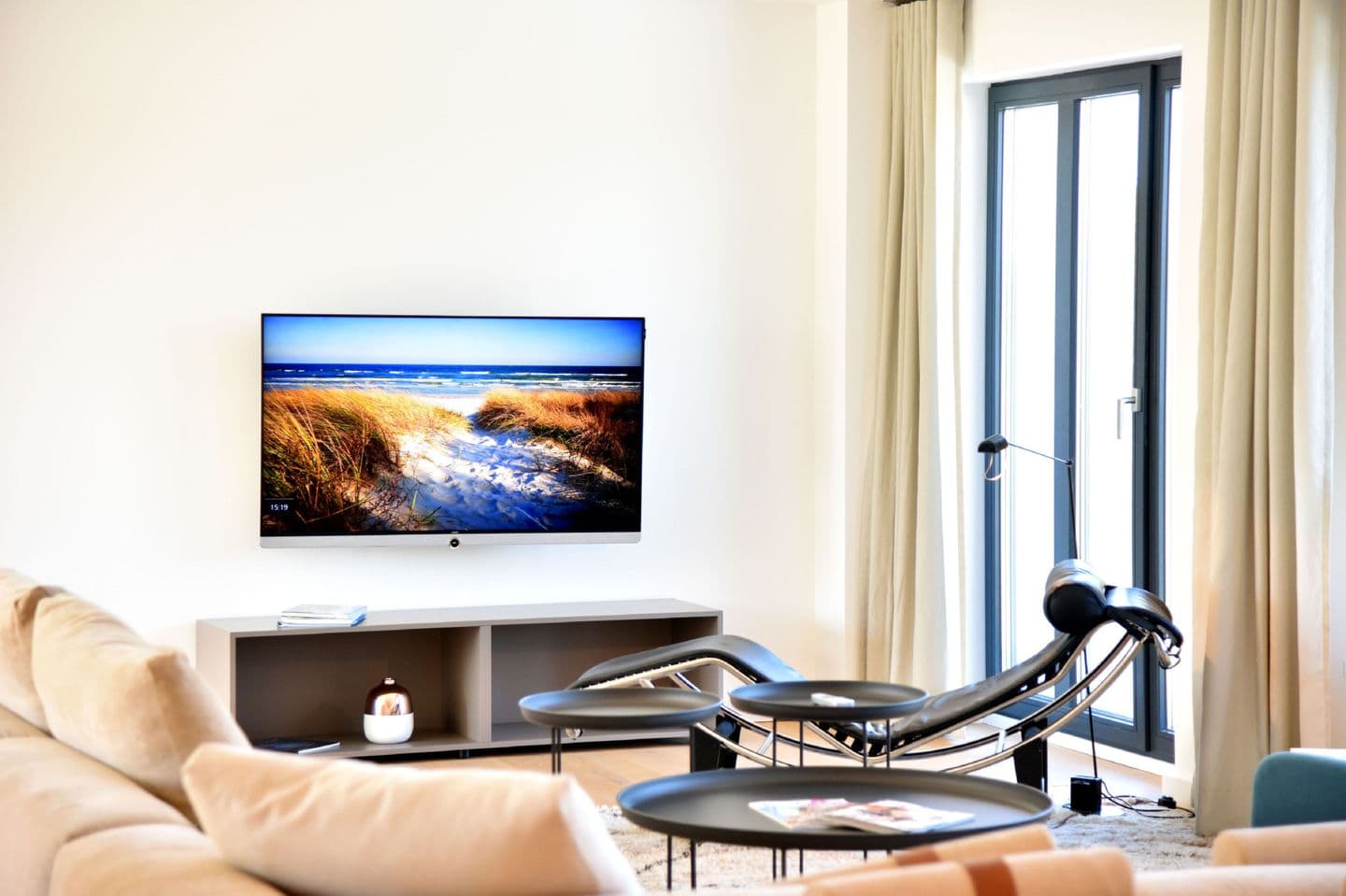 Ferienwohnung Penthouse 17 im Haus Düne 7 Prora in Prora – Wohnzimmer