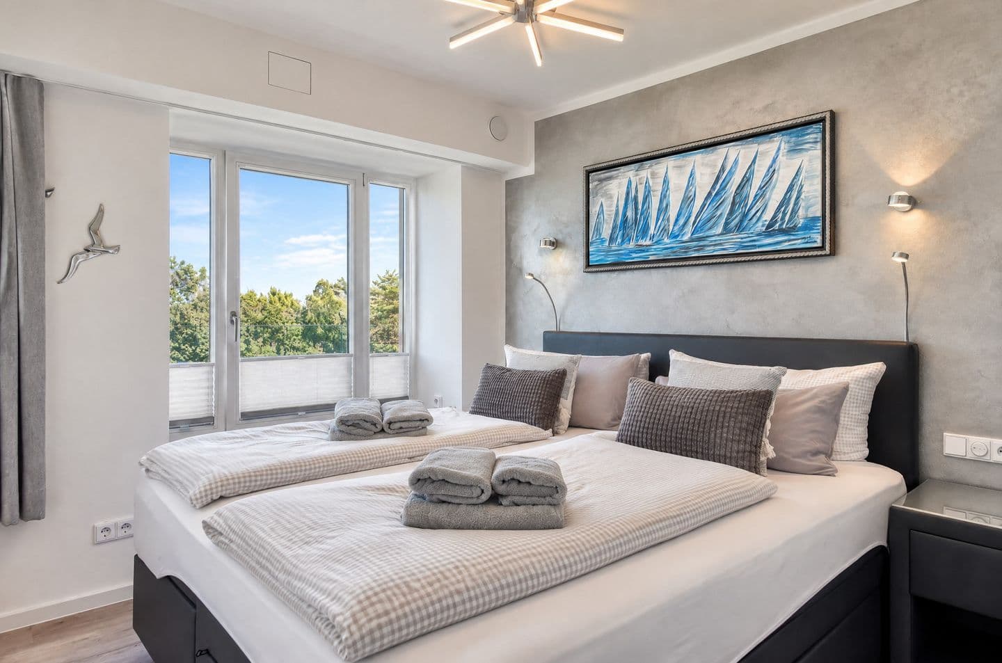 Ferienwohnung Penthouse mit Dachterrasse PIER 5.4 in Binz – Schlafzimmer