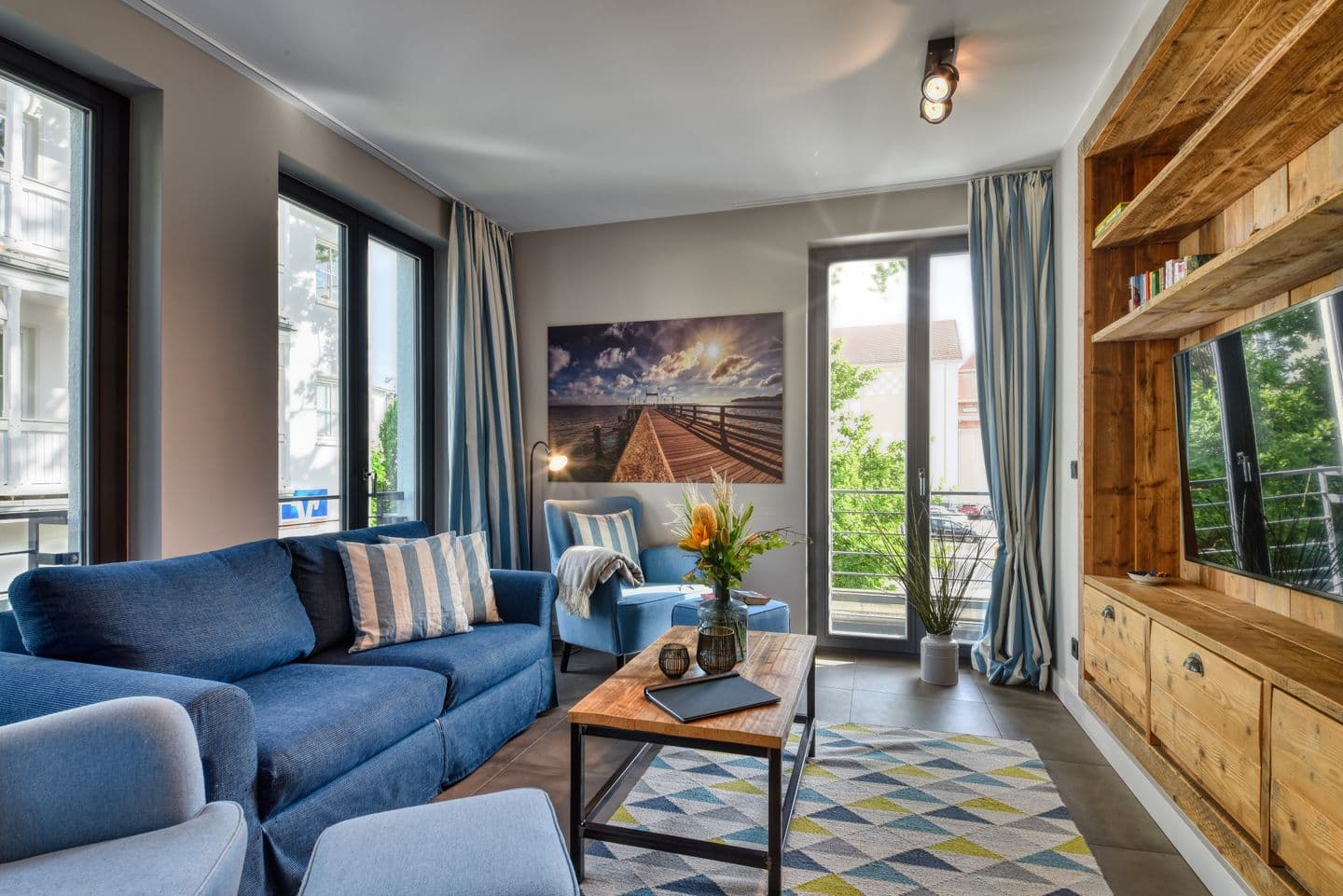 Ferienwohnung Reetkoje 2 in der Villa Martha Binz in Binz – Wohnzimmer