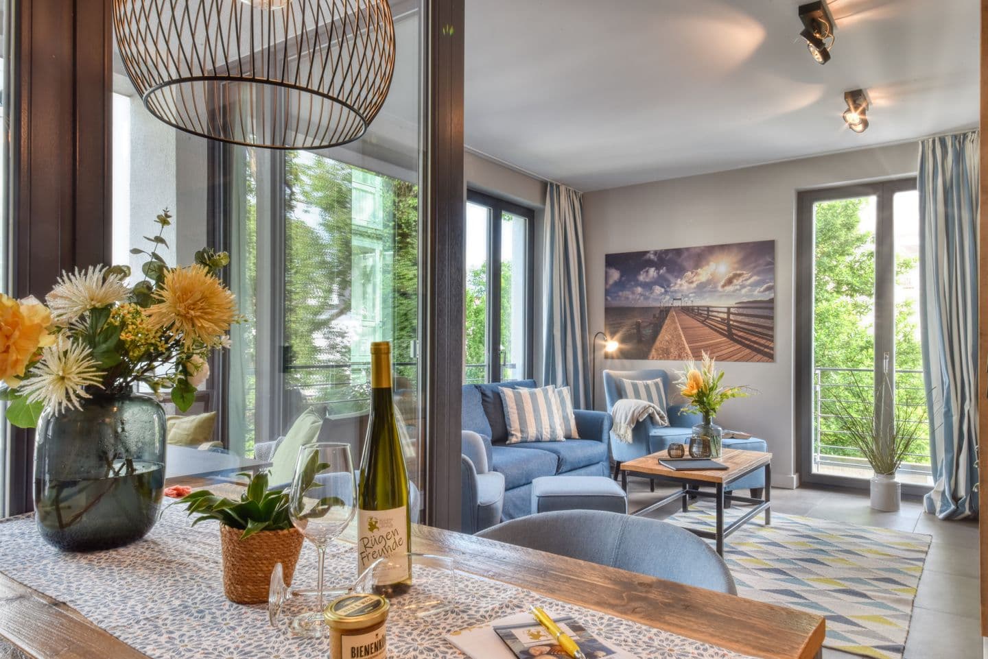 Ferienwohnung Reetkoje 2 in der Villa Martha Binz in Binz – Wohnzimmer