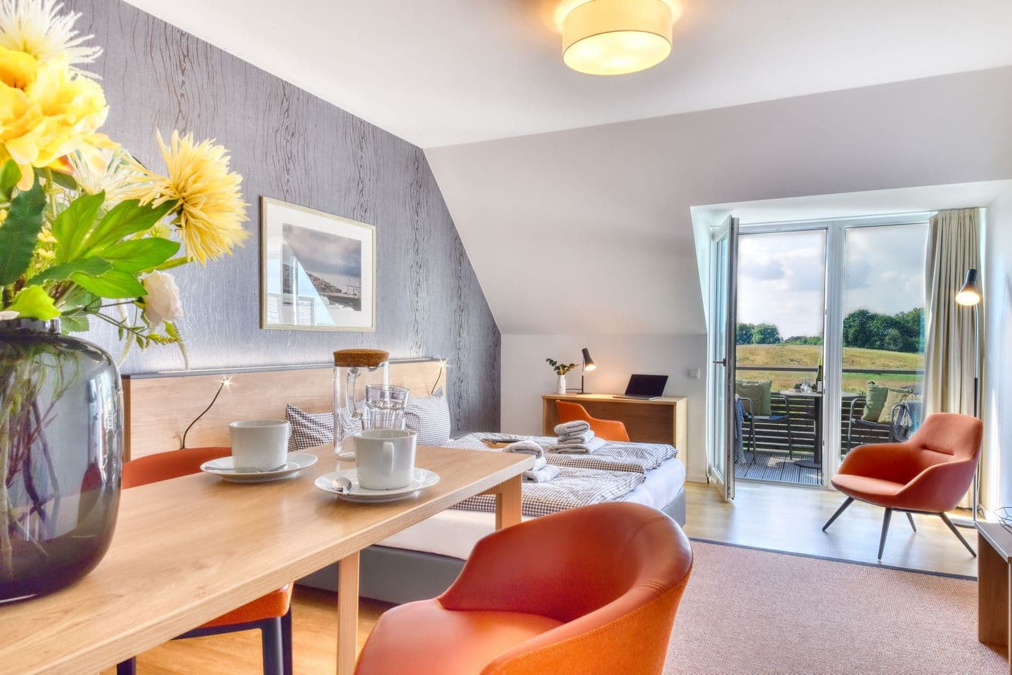 Ferienwohnung Seeschwalbe 12 im Wreecher Idyll Rügen in Wreechen – Wohnzimmer