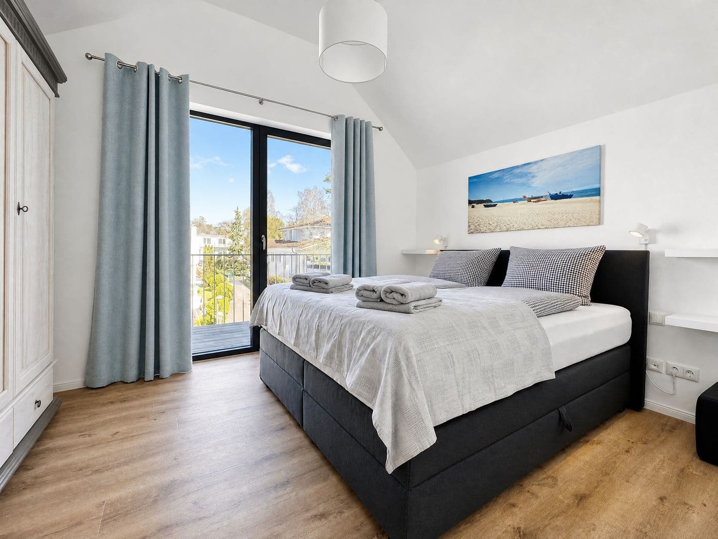Ferienwohnung Sonnendeck 19 Baabe - Dachterrasse & Infrarot | ruyastay in Baabe – Schlafzimmer