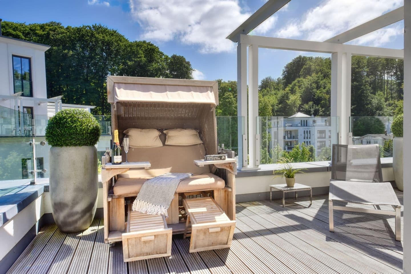 Ferienwohnung Spa Penthouse in der Villa Amalie Binz in Binz – Terrasse