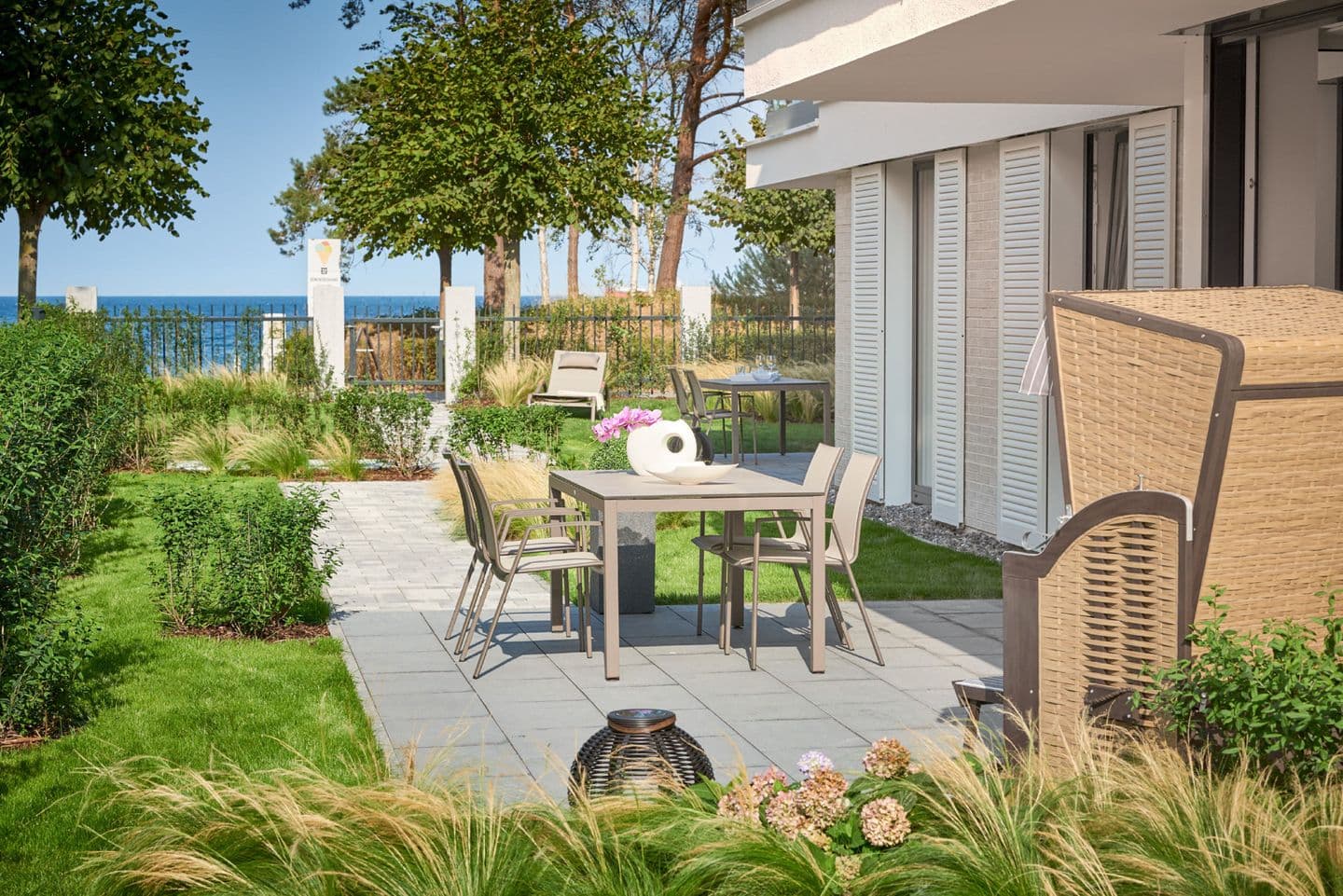 Ferienwohnung Strandkönig 01 Villa Vogue Binz in Binz – Garten