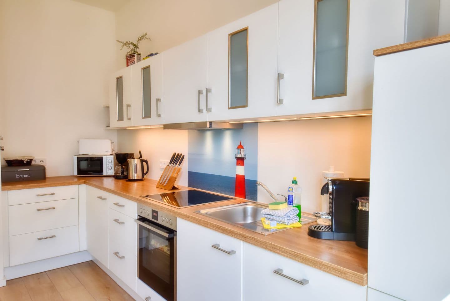 Ferienwohnung Strandkorb 12 Villa Sofie Binz in Binz – Küche