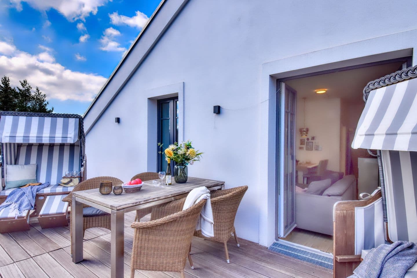 Ferienwohnung Strandkorb 12 Villa Sofie Binz in Binz – Terrasse