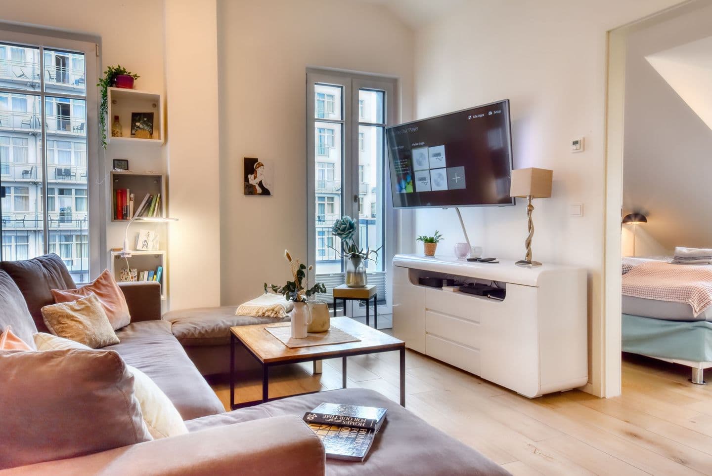 Ferienwohnung Strandkorb 12 Villa Sofie Binz in Binz – Wohnzimmer