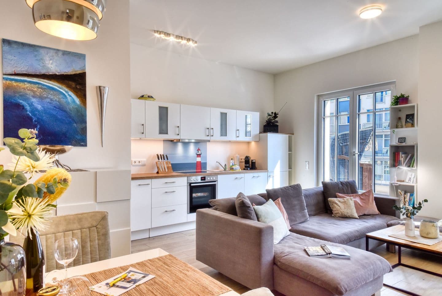 Ferienwohnung Strandkorb 12 Villa Sofie Binz in Binz – Wohnzimmer