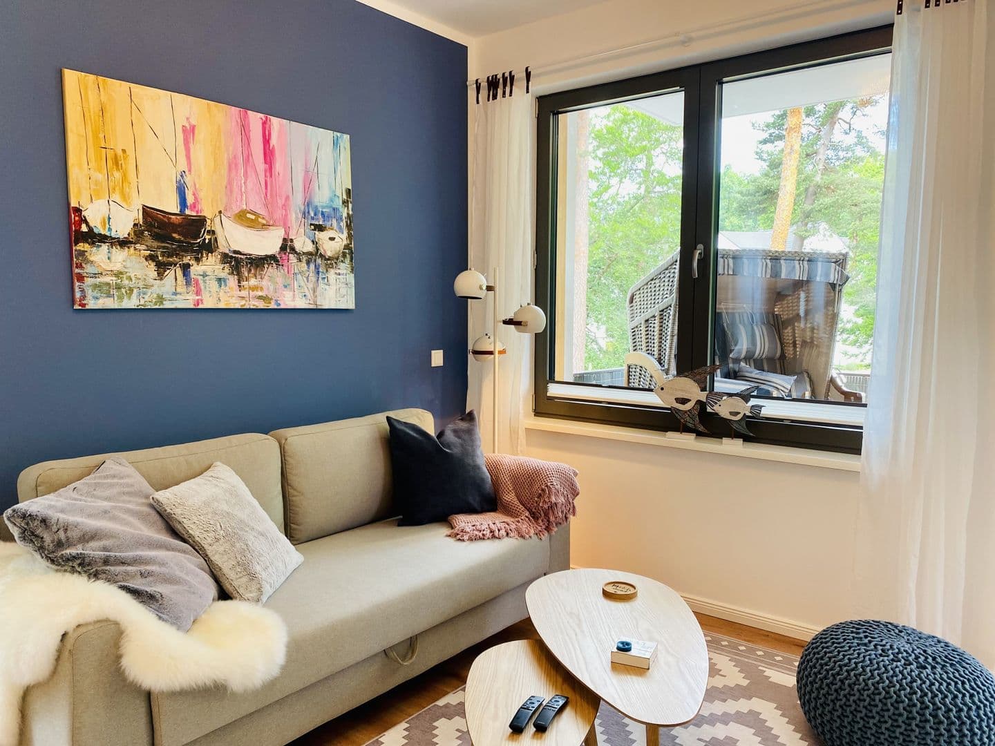 Ferienwohnung Strandkorb & Mee(h)r Parkvillen Carlota und Candela Baabe in Baabe – Wohnzimmer