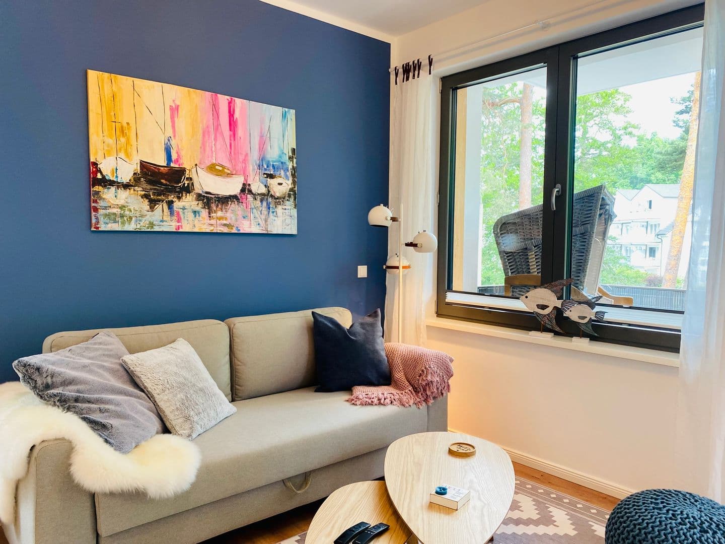 Ferienwohnung Strandkorb & Mee(h)r Parkvillen Carlota und Candela Baabe in Baabe – Wohnzimmer