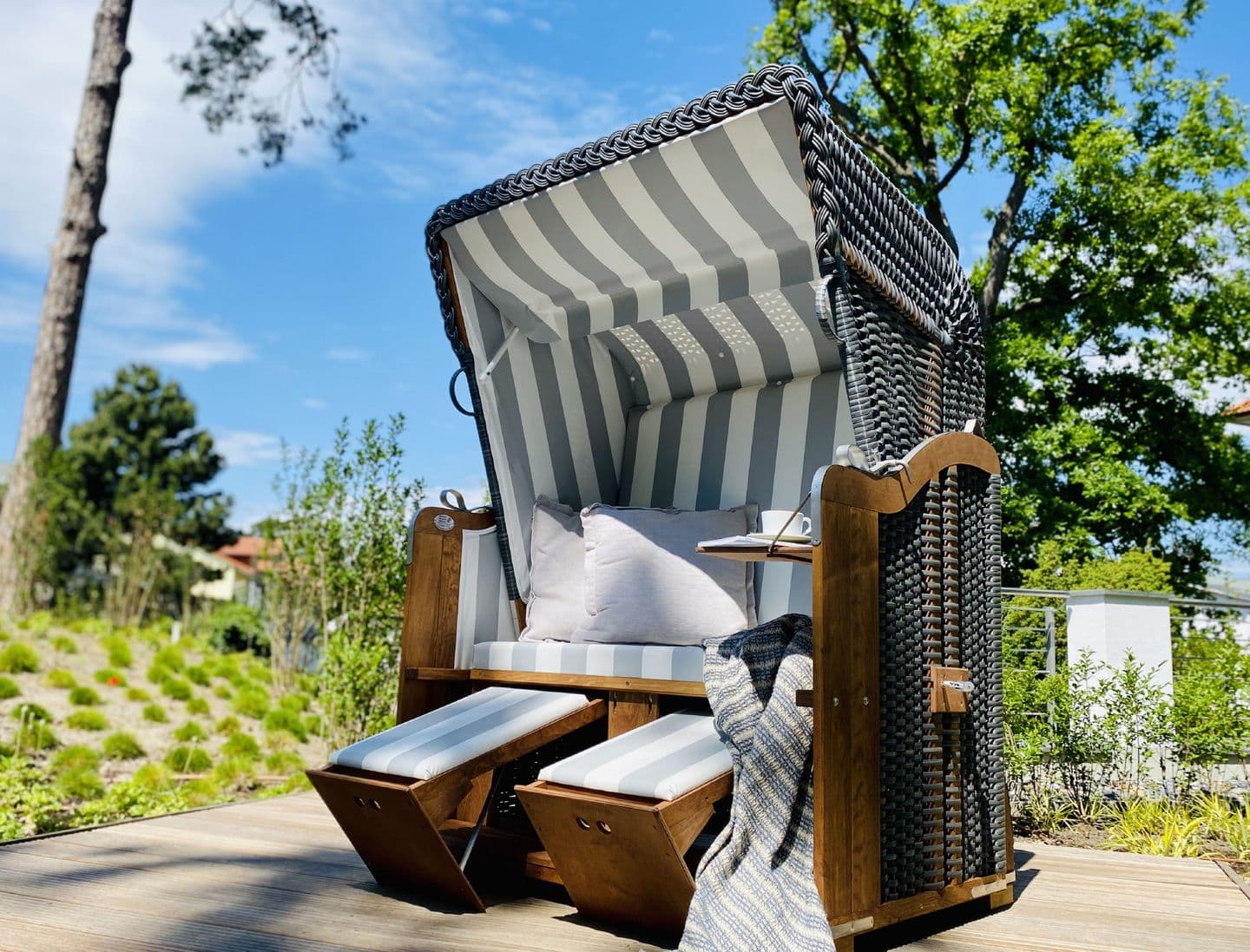 Ferienwohnung Strandkorbliebe in der Villa Düne Binz in Binz – Terrasse