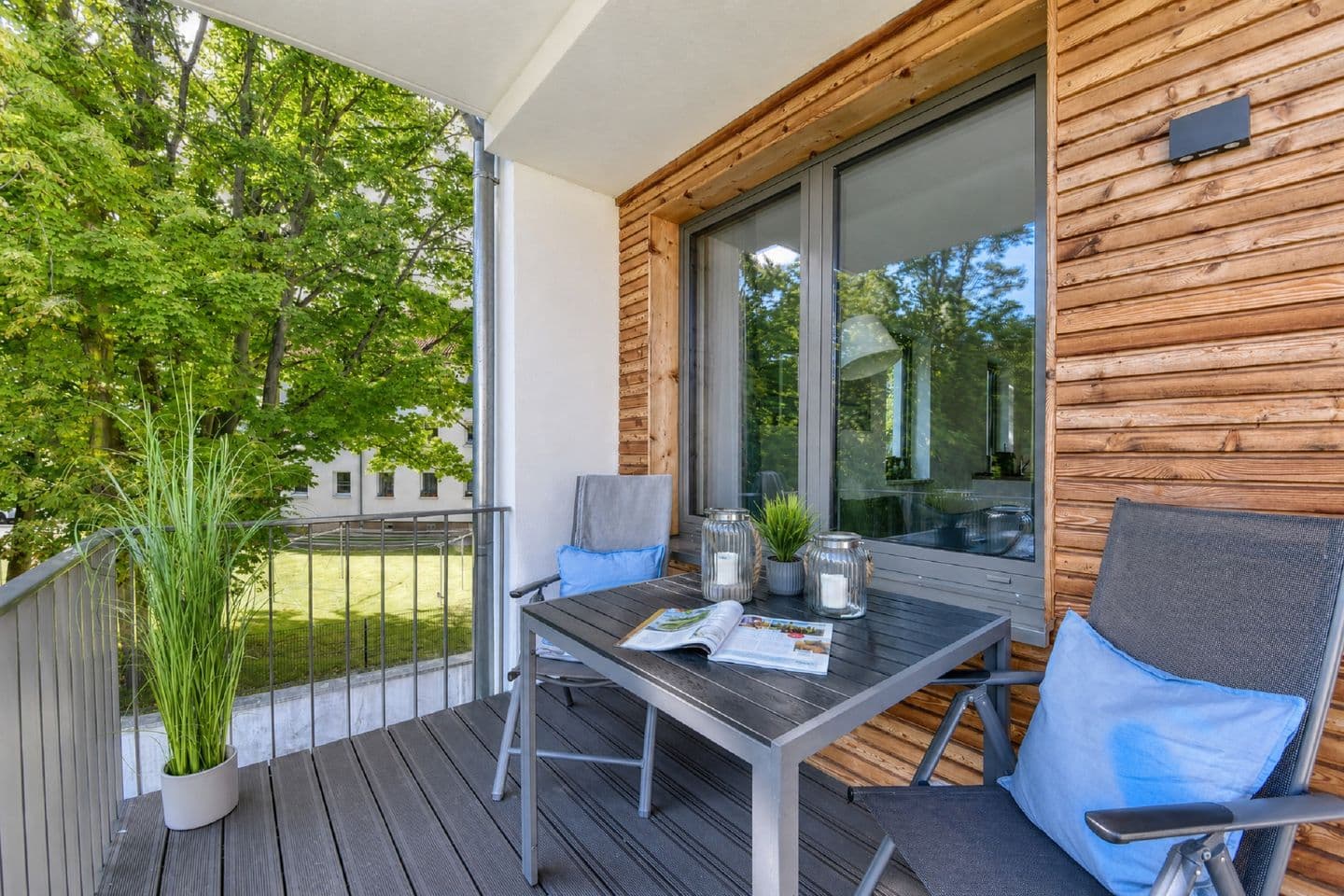 Ferienwohnung Strandläufer 7 Parkvillen Carlota und Candela Baabe in Baabe – Terrasse