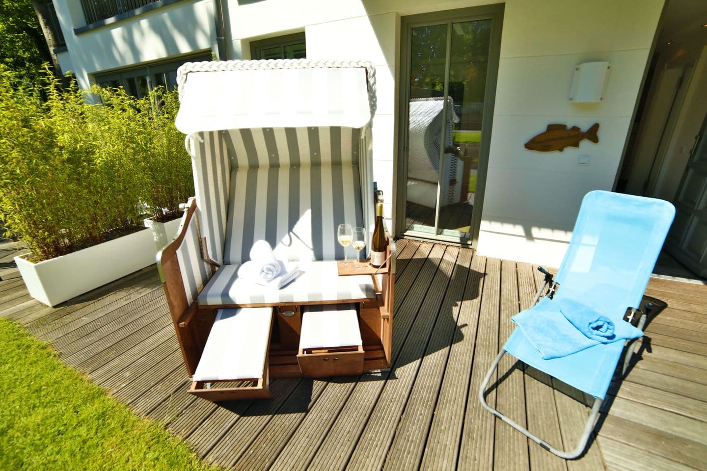 Ferienwohnung Strandlounge in den Parkvillen Binz in Binz – Terrasse