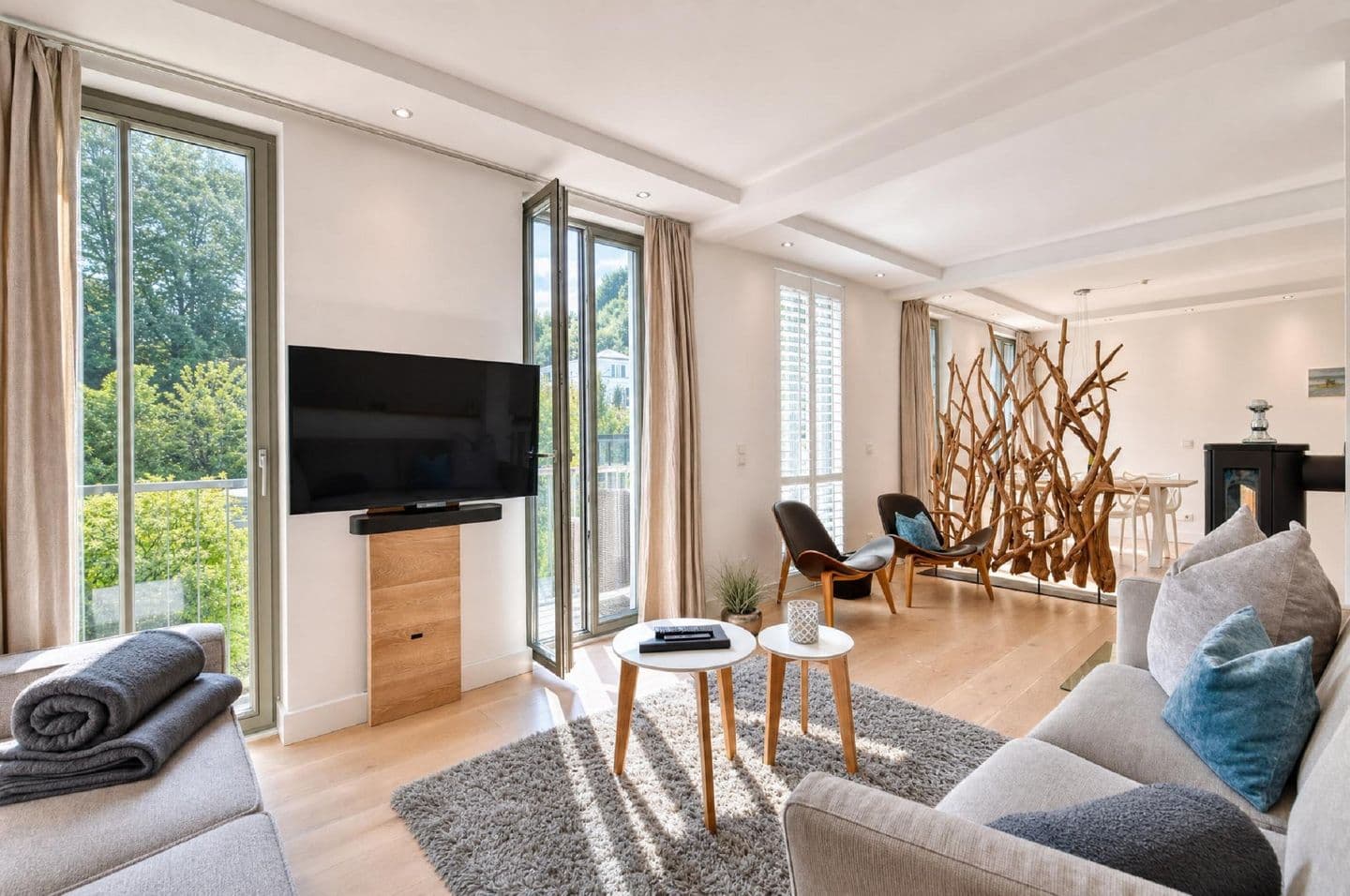 Ferienwohnung Strandlounge in den Parkvillen Binz in Binz – Wohnzimmer