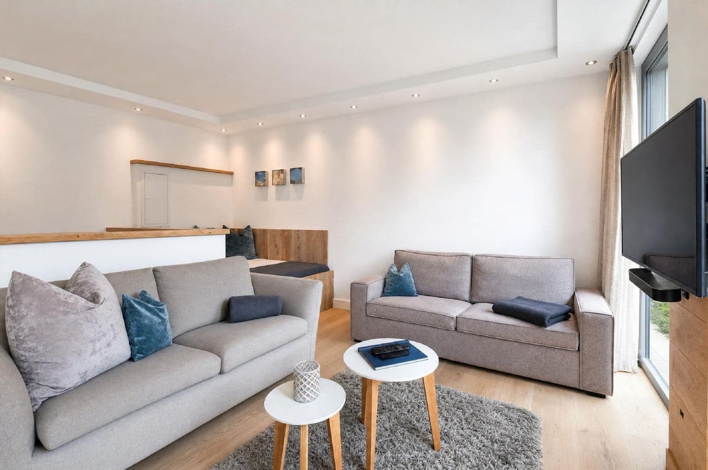 Ferienwohnung Strandlounge in den Parkvillen Binz in Binz – Wohnzimmer