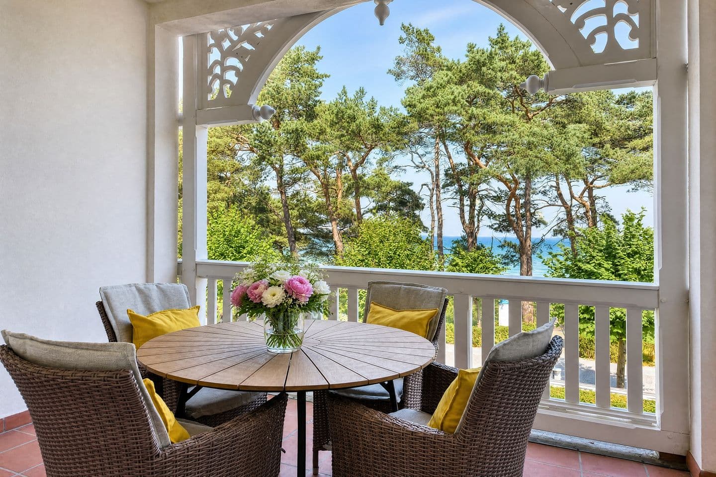 Ferienwohnung Strandlust in der Villa Seeadler Binz in Binz – Terrasse