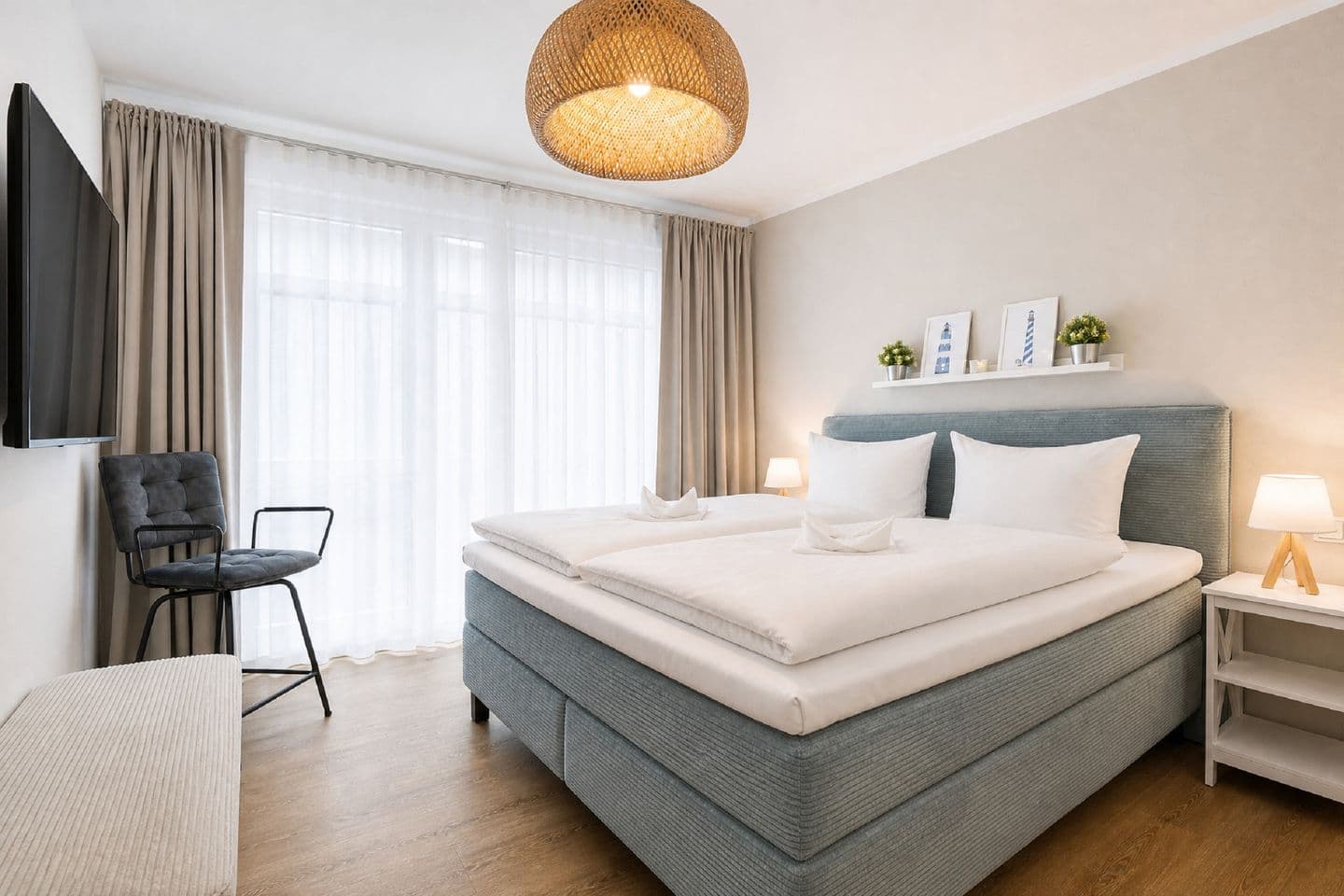 Ferienwohnung Strandmuschel in der Villa Beatrice in Binz – Schlafzimmer