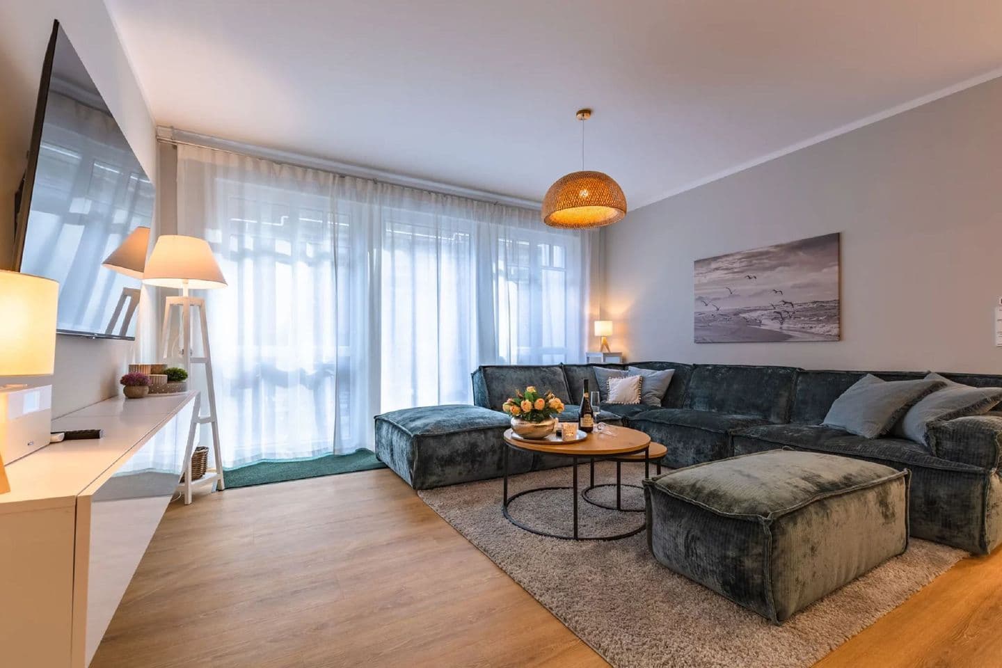 Ferienwohnung Strandmuschel in der Villa Beatrice in Binz – Wohnzimmer